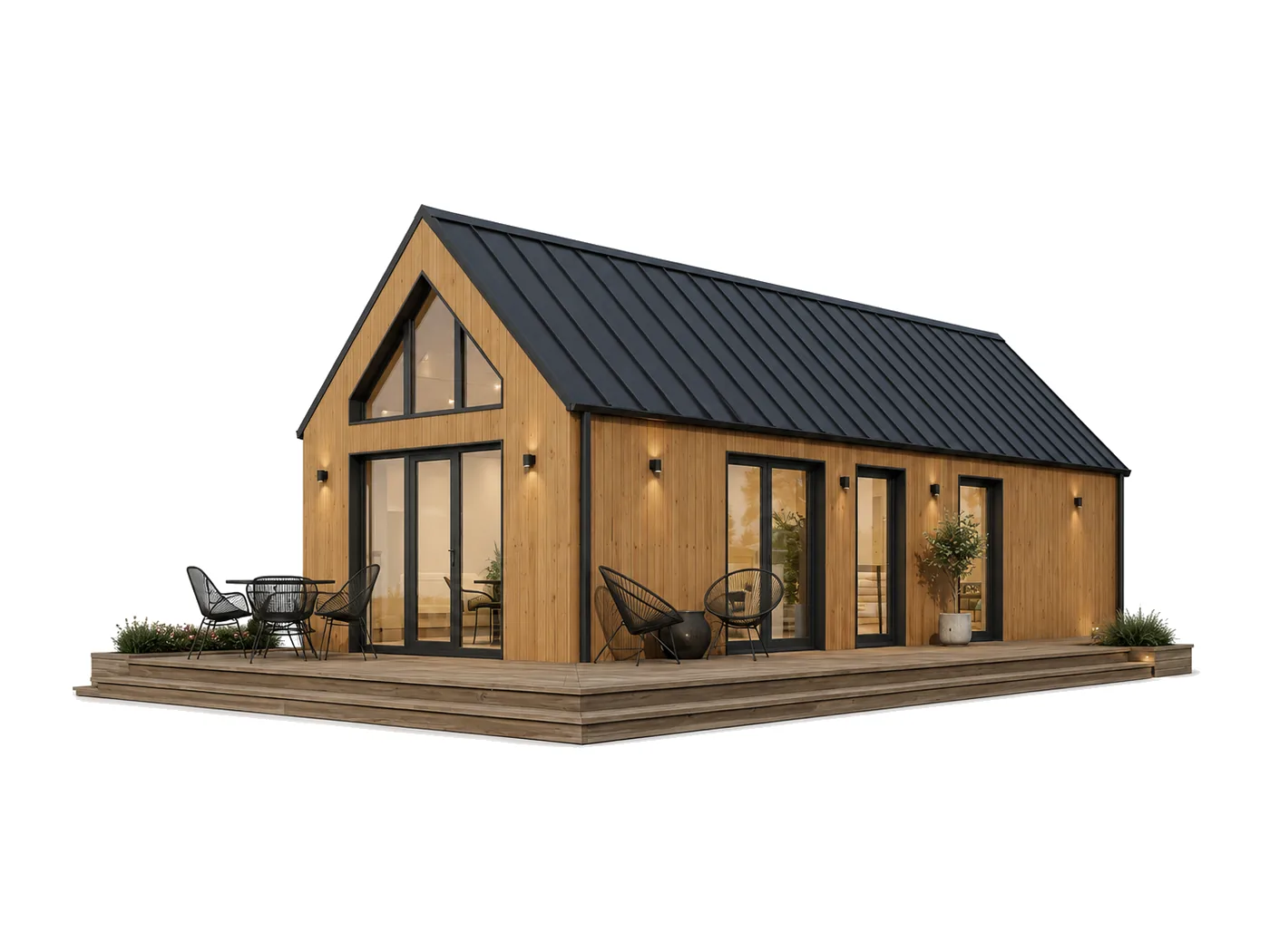 38 m² mazā māja ar mansarda stāvu