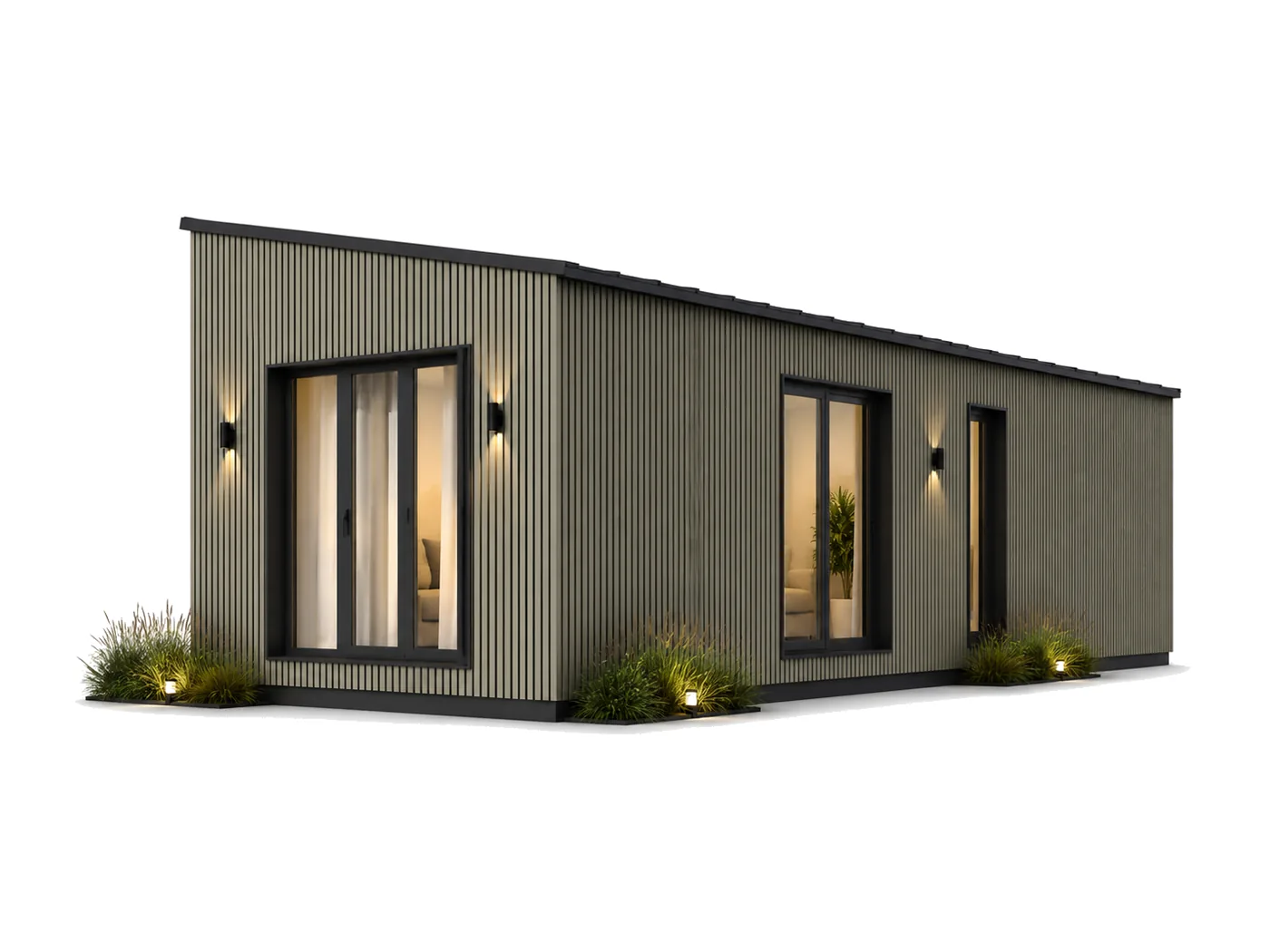 38 m² mazā māja ar vienu guļamistabu un kabinetu